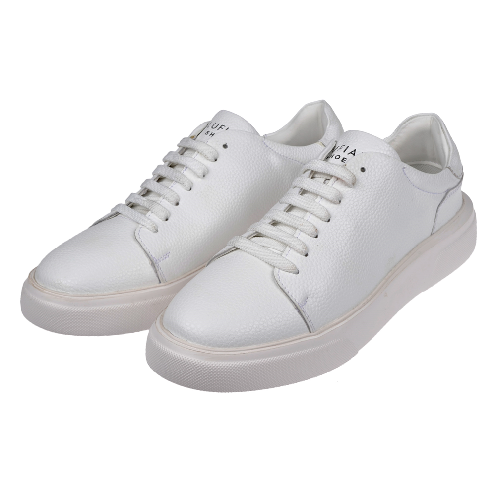 Lufian Hakiki Deri Erkek Spor Ayakkabı Sneaker LUF-TOMMY BEYAZ