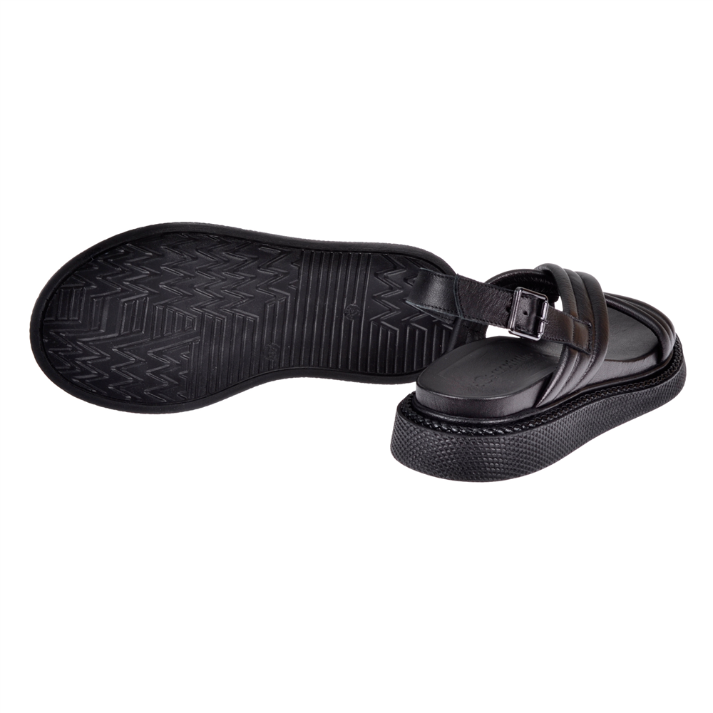 Maximino Hakiki Deri Comfort Kadın Sandalet MX-305 SİYAH