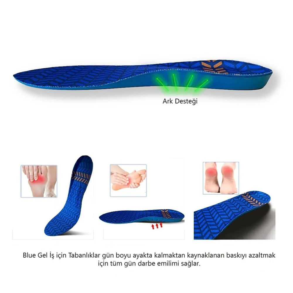 Memory Foam Darbe Emici, Ark Destekli, Erkek İş Ayakkabısı Tabanlığı 184-MM