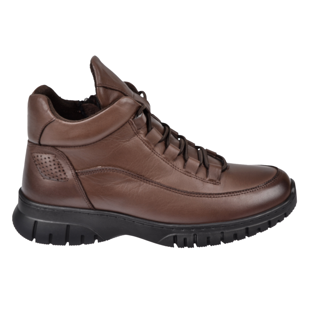 New Diamond Hakiki Deri Comfort Kısa Kadın Bot ND-25604 KAHVE