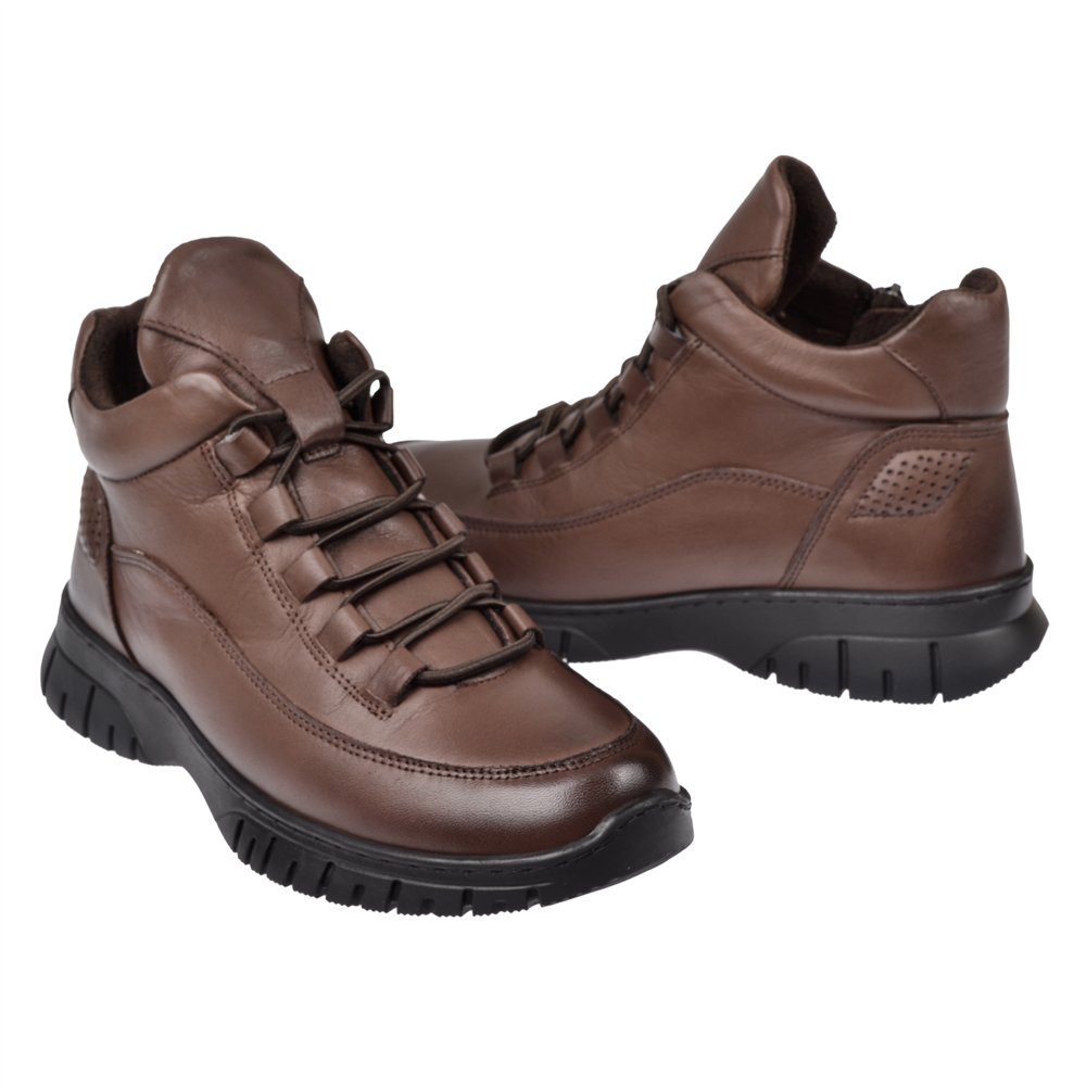 New Diamond Hakiki Deri Comfort Kısa Kadın Bot ND-25604 KAHVE
