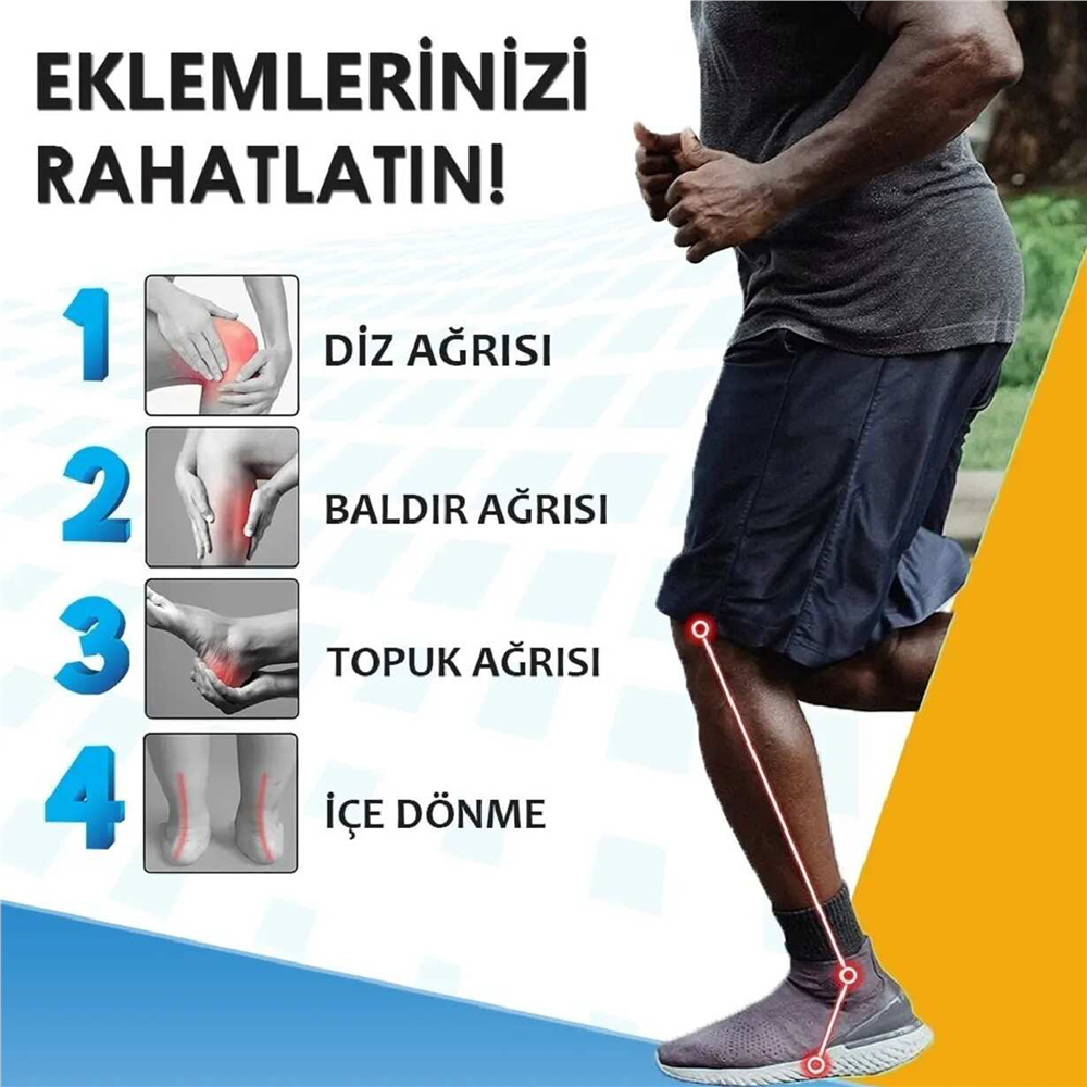 Ortosole Ark ve Jel Destekli Ortopedik Erkek Spor Tabanlığı 203-MM-STANDART