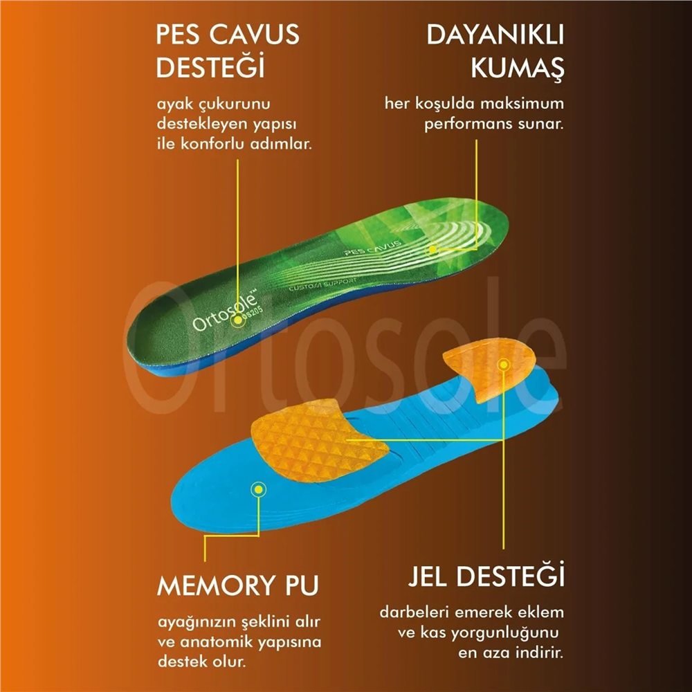 Ortosole Darbe Emici Memory Foam Çocuk Ayakkabı Tabanlığı 205-MK