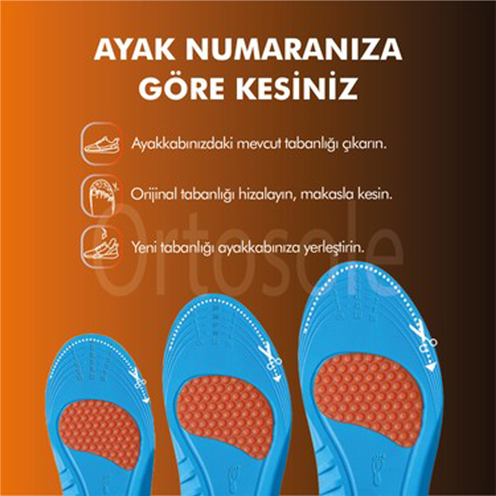 Ortosole Memory Ve Jel Ortopedik, Masaj Etkili Günlük Kadın Tabanlık 204-MW   STANDART