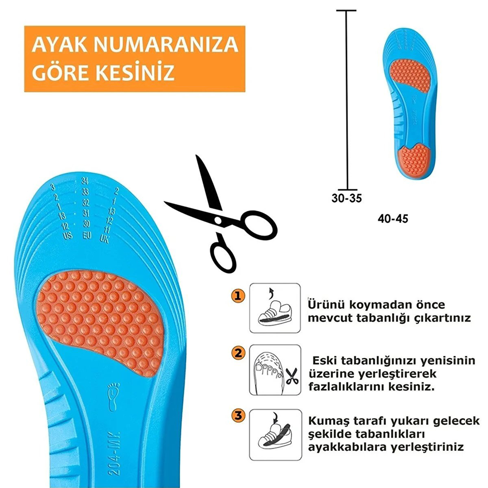 Ortosole Ortopedik Memory Foam Çocuk Ayakkabı Tabanlığı 204-MK-