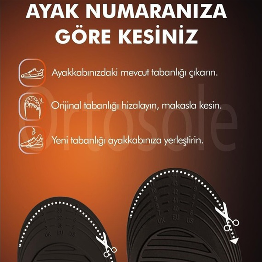 Ortosole Yumuşak Jel Destekli İş Ayakkabıları Ve Botlar İçin Kadın Tabanlık 201-MW   STANDART