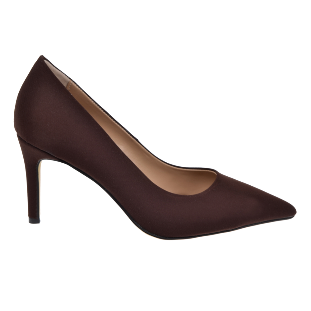 Pullman 8 Cm İnce Topuk Kadın Stiletto PL-89GV   KAHVE SATEN