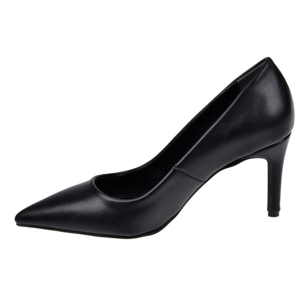Pullman 8 Cm İnce Topuk Kadın Stiletto PL-89GV   SİYAH CİLT