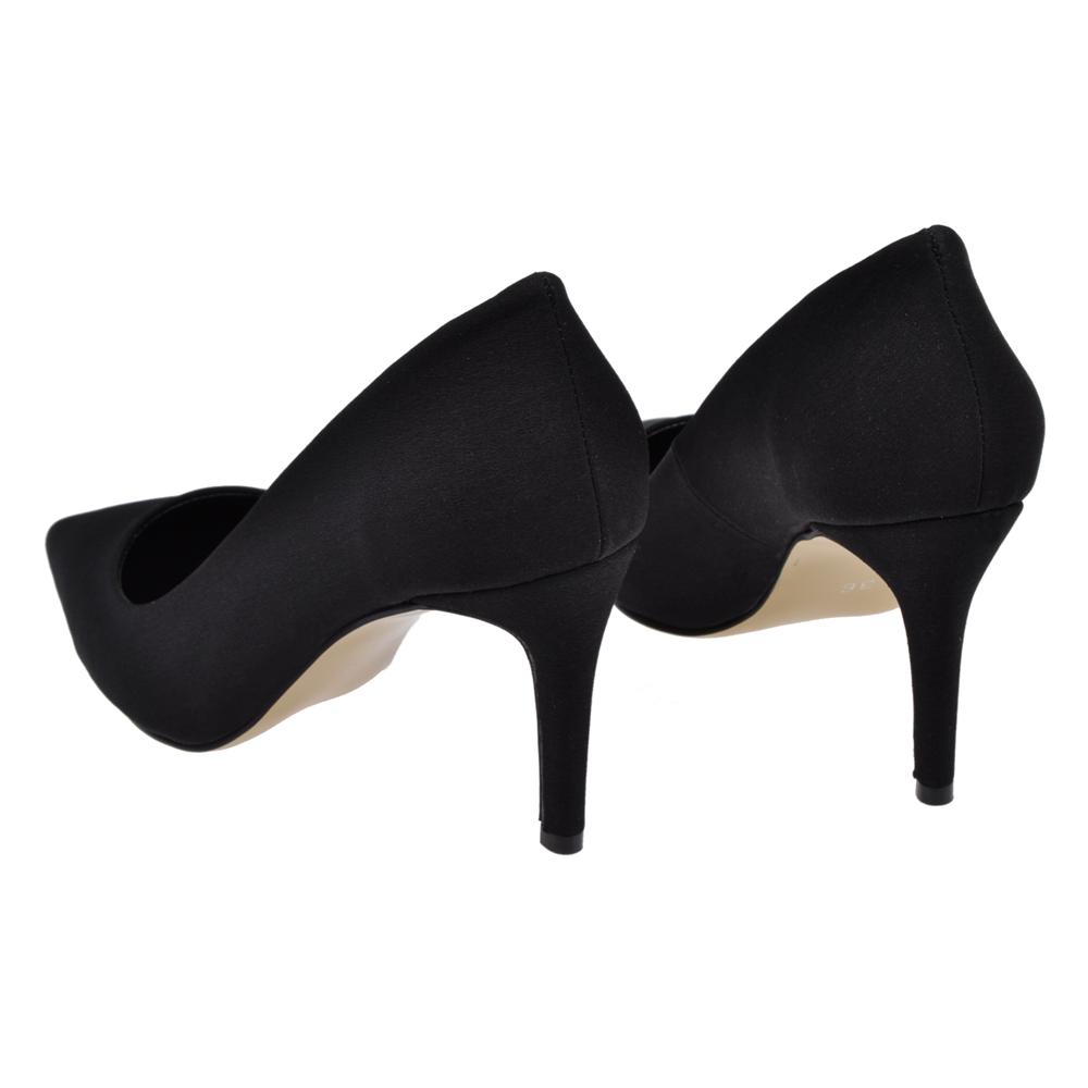 Pullman 8 Cm İnce Topuk Kadın Stiletto PL-89GV   SİYAH SATEN