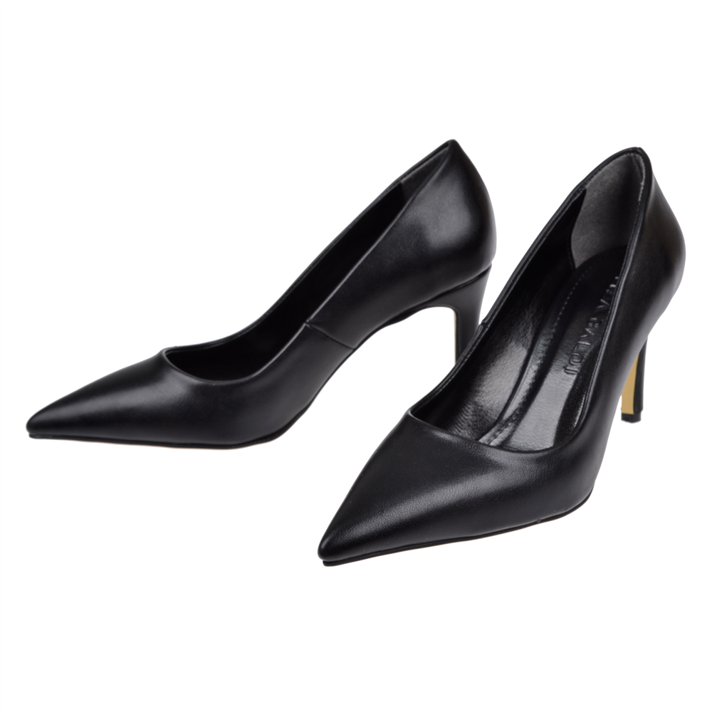 Pullman 8 Cm İnce Topuk Kadın Stiletto PL-89GV   SİYAH CİLT