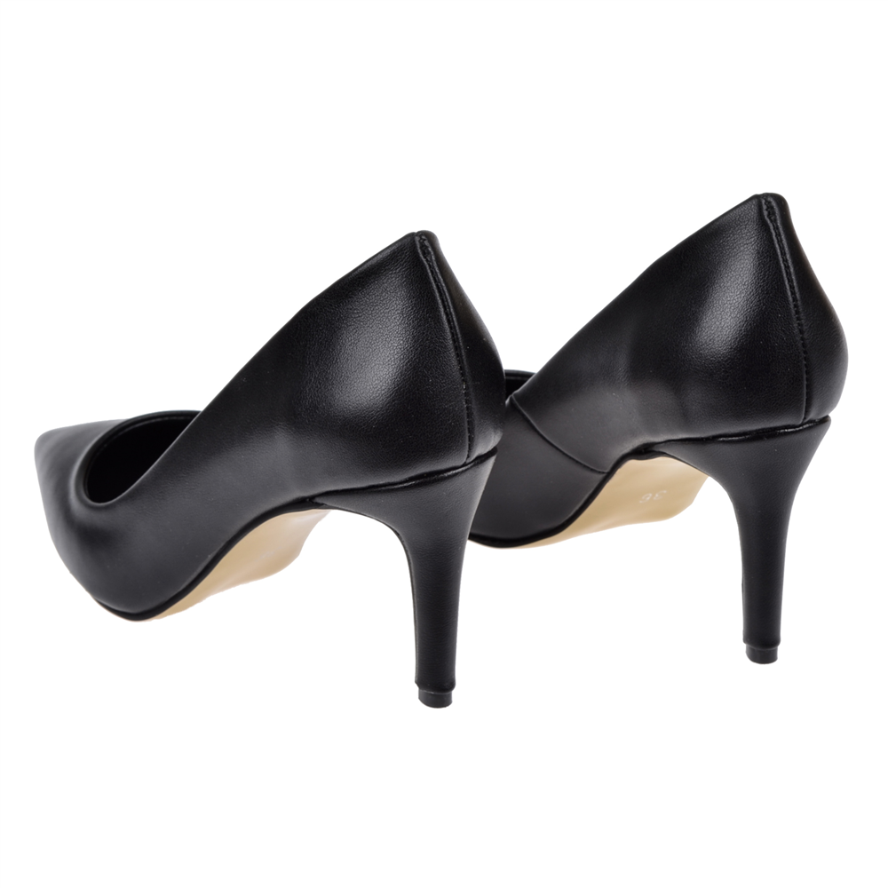 Pullman 8 Cm İnce Topuk Kadın Stiletto PL-89GV   SİYAH CİLT
