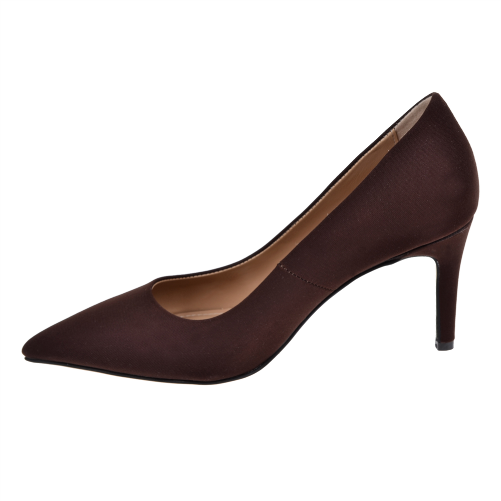 Pullman 8 Cm İnce Topuk Kadın Stiletto PL-89GV   KAHVE SATEN