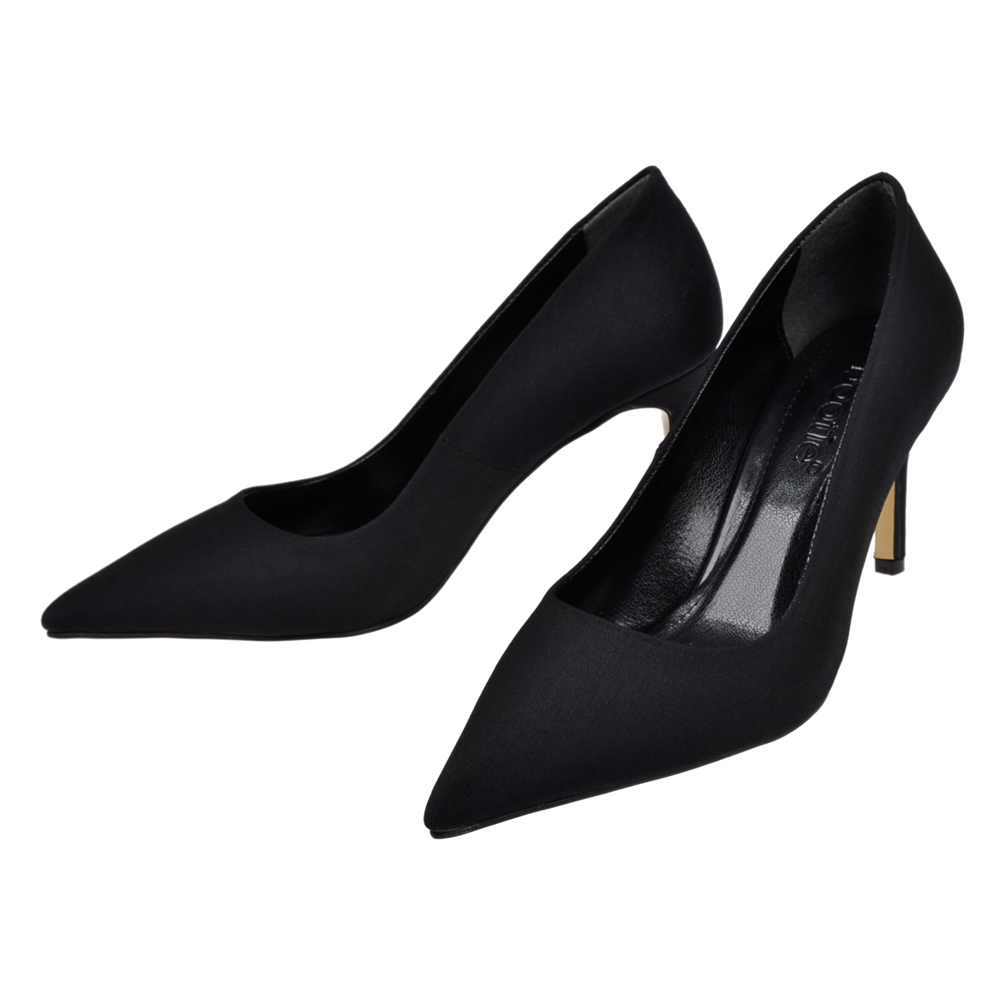 Pullman 8 Cm İnce Topuk Kadın Stiletto PL-89GV SİYAH SATEN
