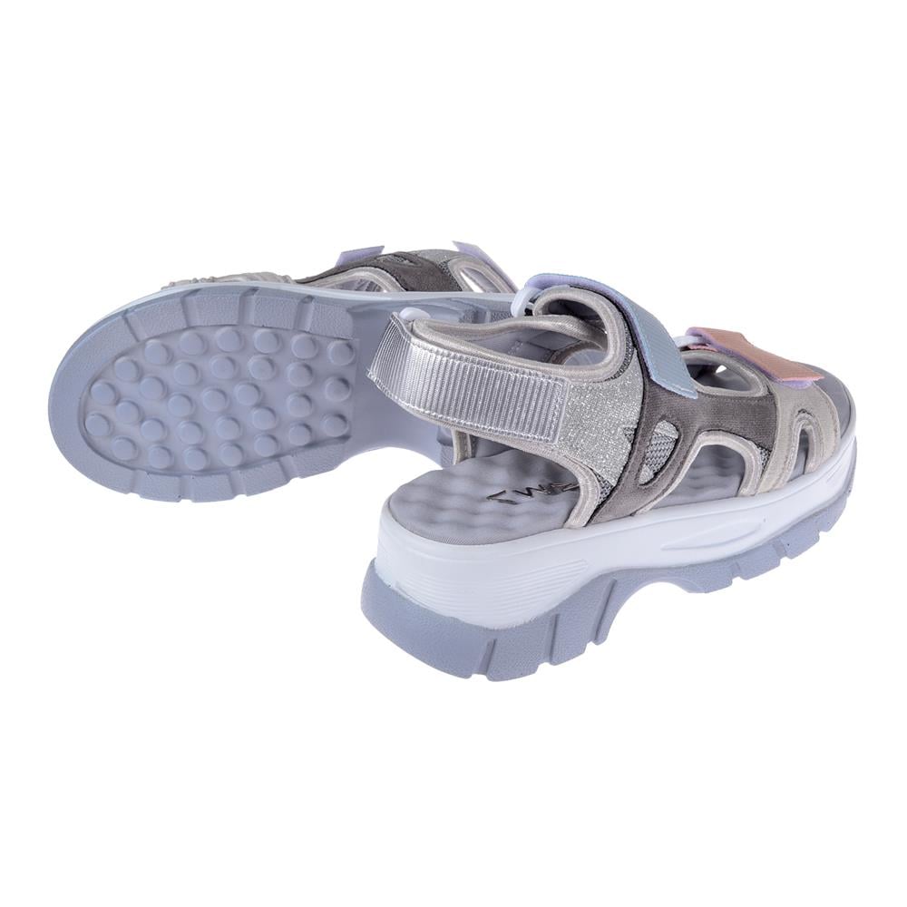 Pullman Cırtlı Comfort Kadın Sandalet SMS-4740   GRİ MULTİ