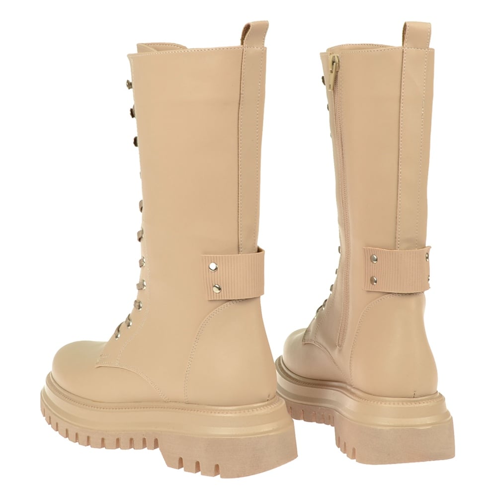 Pullman Fermuarlı Kadın Bot SMS-2798   BEJ