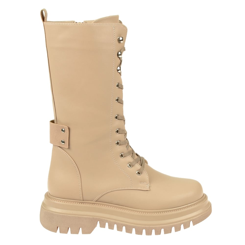 Pullman Fermuarlı Kadın Bot SMS-2798   BEJ