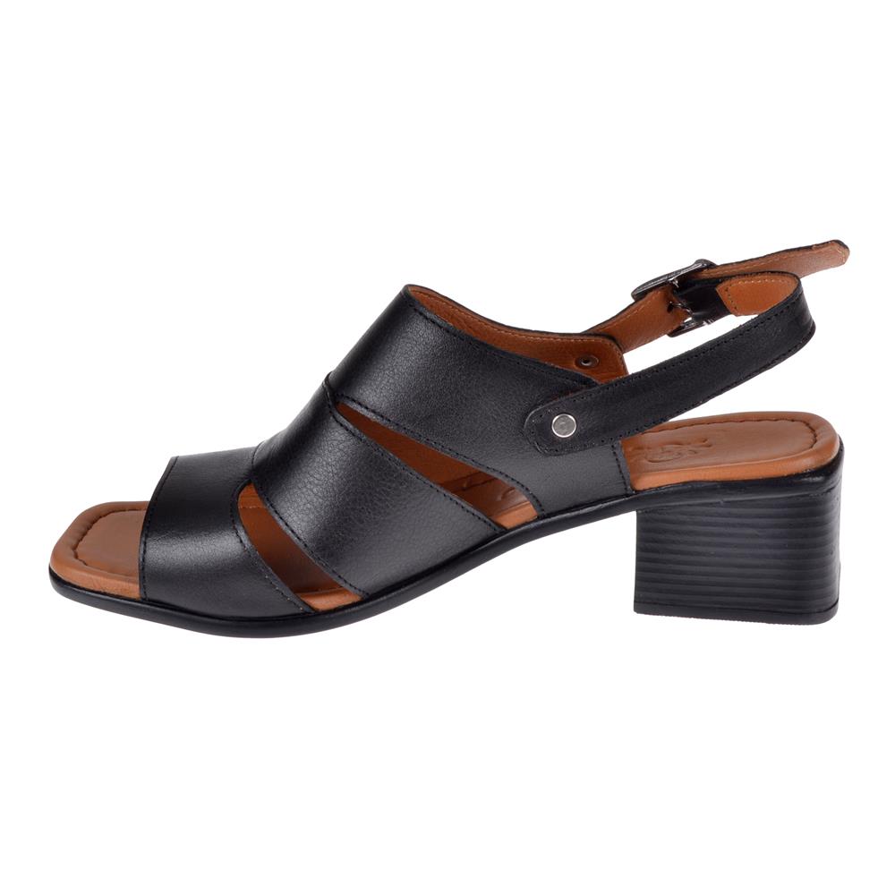 Pullman Hakiki Deri Alçak Topuk Kadın Sandalet MX-1113   SİYAH
