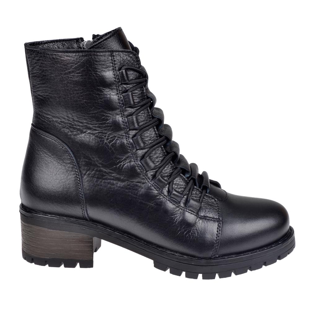 Pullman Hakiki Deri Alçak Topuklu Kadın Bot VOY-7282   SİYAH