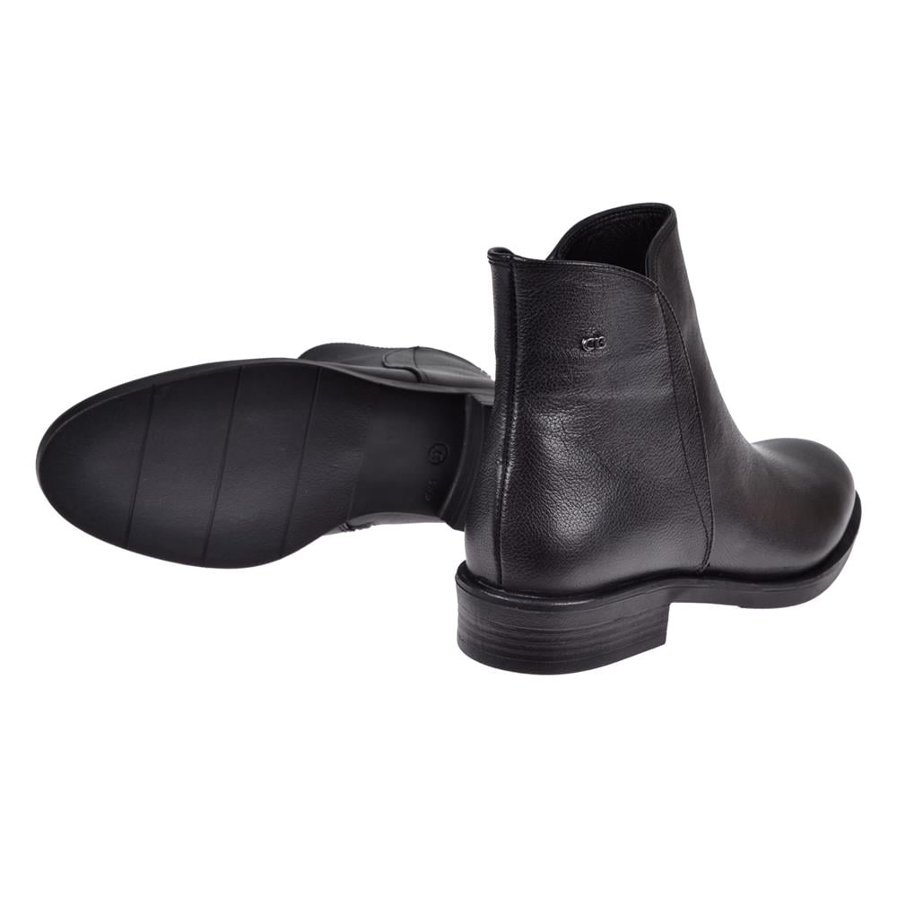 Pullman Hakiki Deri Bilek Boyu Kadın Bot SK-22676   SİYAH