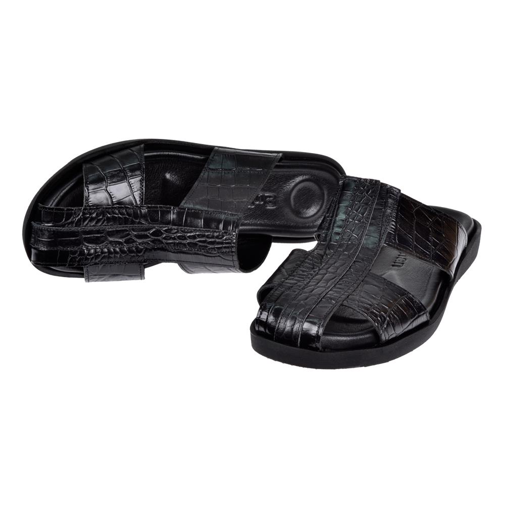 Pullman Hakiki Deri Burnu Kapalı Erkek Terlik CEV-3014   SİYAH