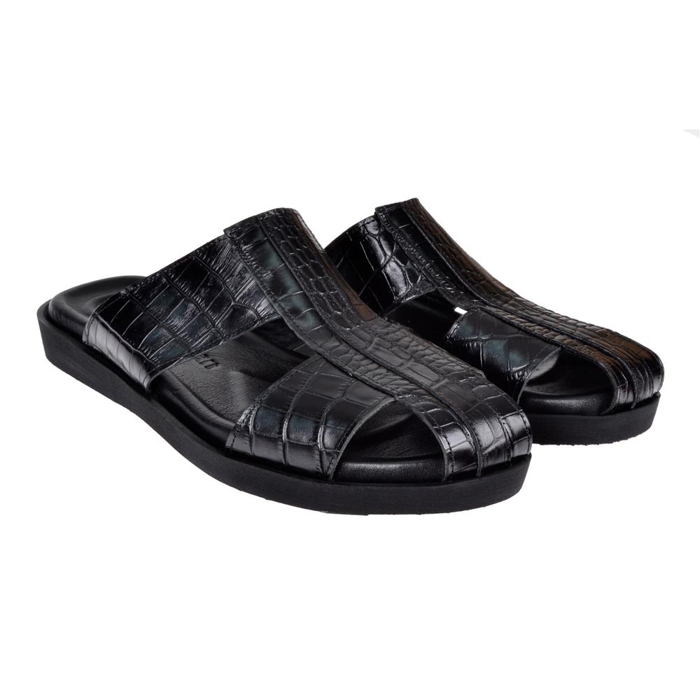 Pullman Hakiki Deri Burnu Kapalı Erkek Terlik CEV-3014   SİYAH