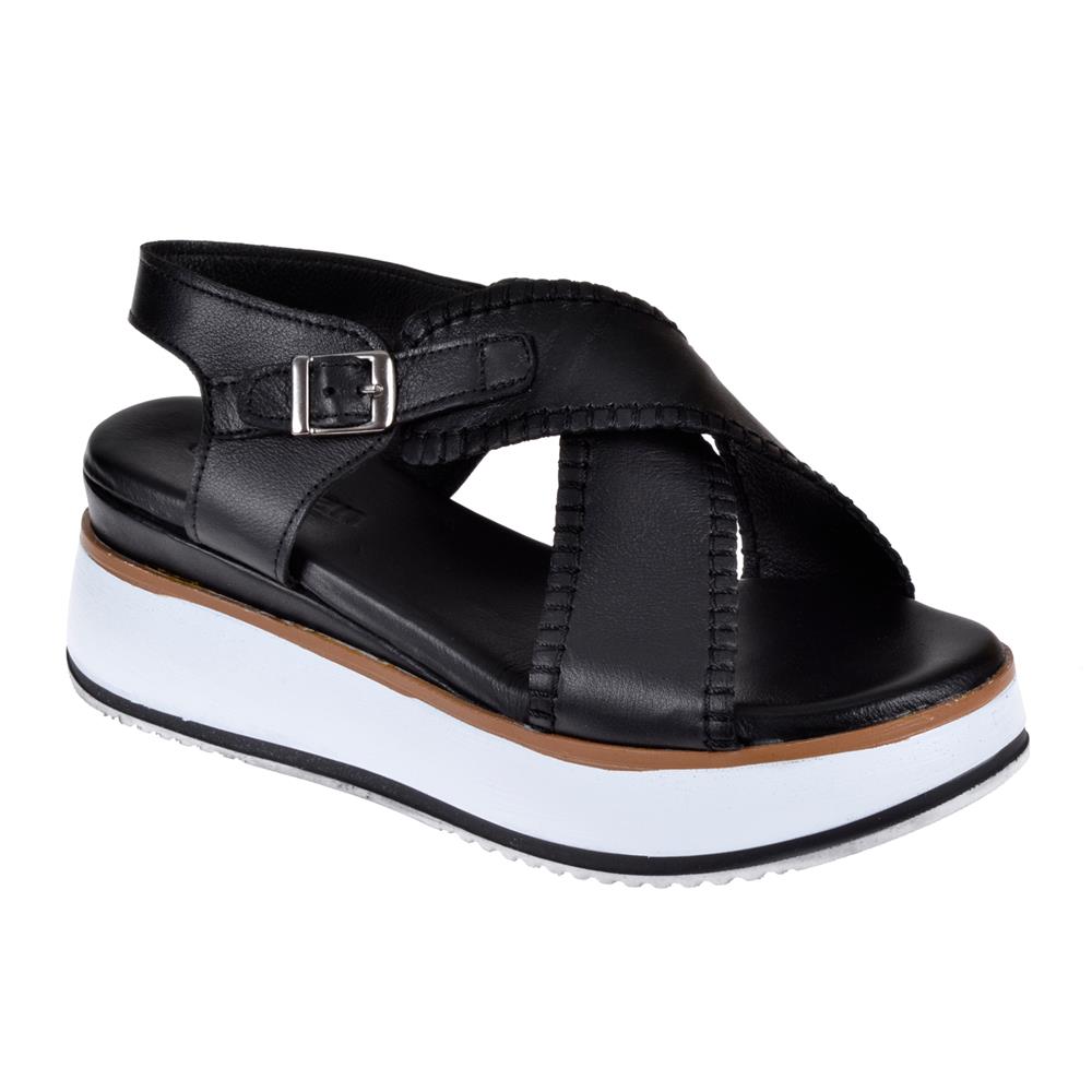 Pullman Hakiki Deri Çift Tabanlı Kadın Sanadalet PLM-1232   SİYAH