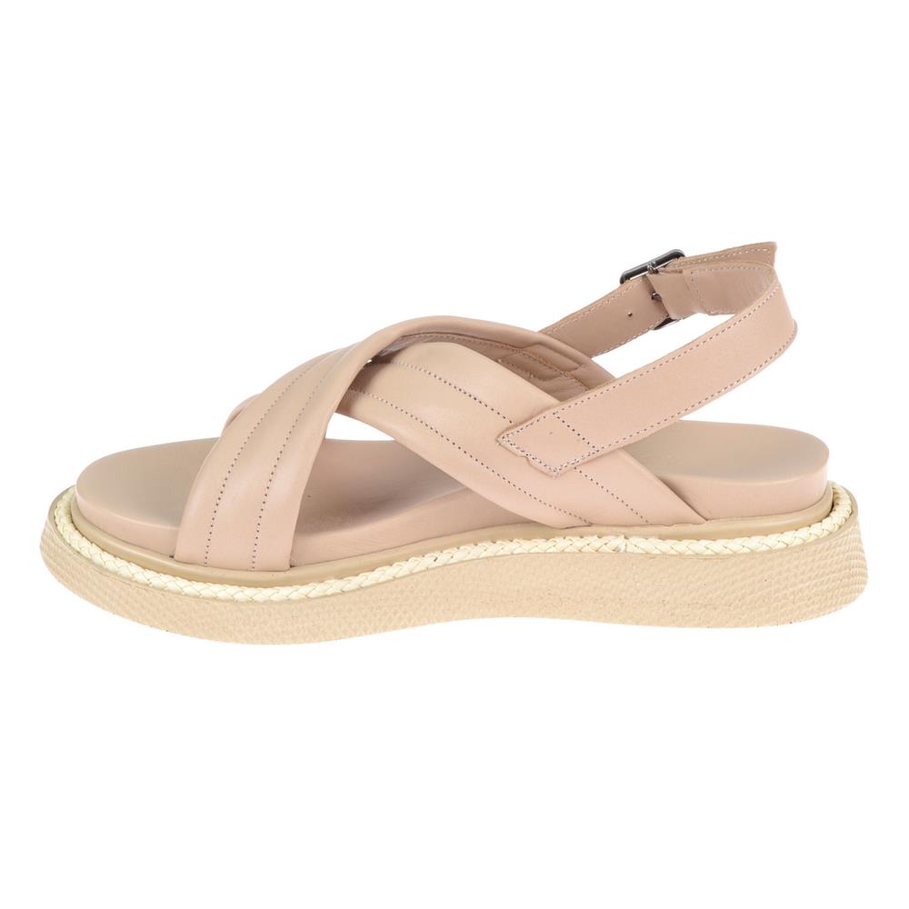 Pullman Hakiki Deri Comfort Kadın Sandalet MX-305   BEJ