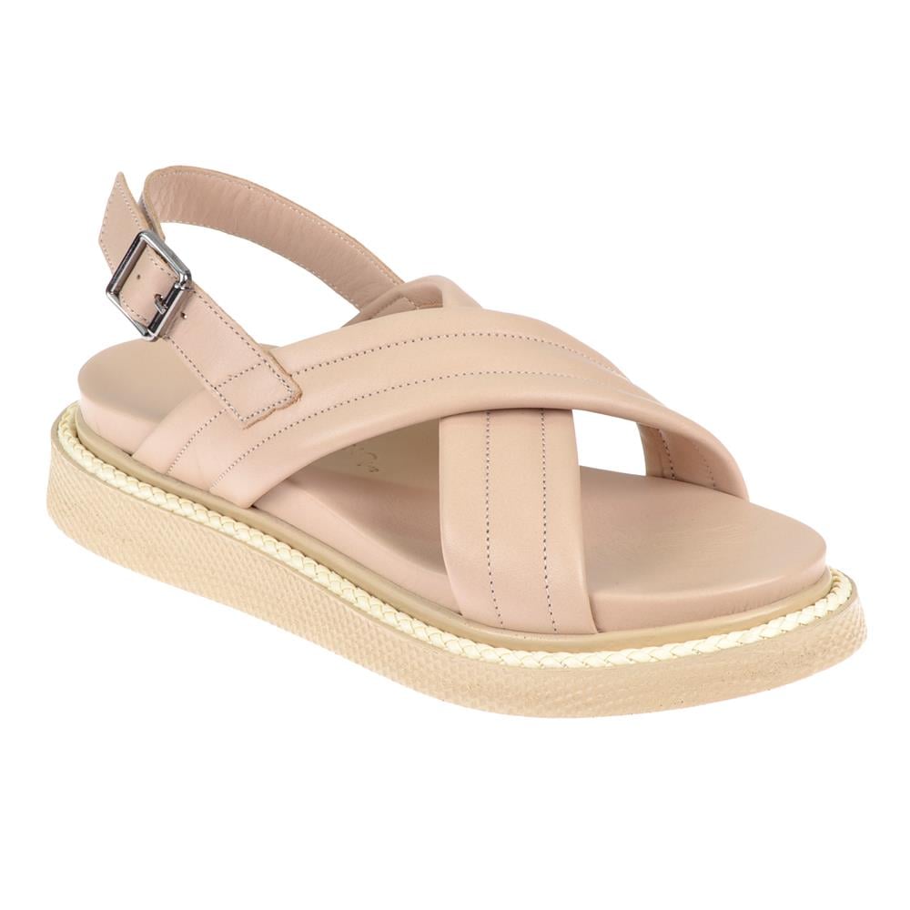 Pullman Hakiki Deri Comfort Kadın Sandalet MX-305   BEJ