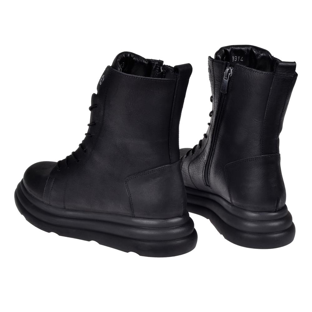 Pullman Hakiki Deri Düz Taban Kadın Bot VOY-9314   SİYAH NUBUK