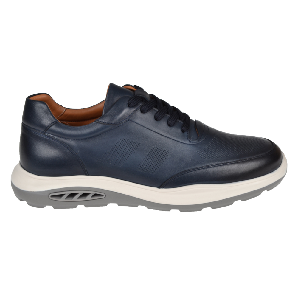 Pullman Hakiki Deri Erkek Spor Ayakkabı Sneaker MOD-5825   LACİVERT