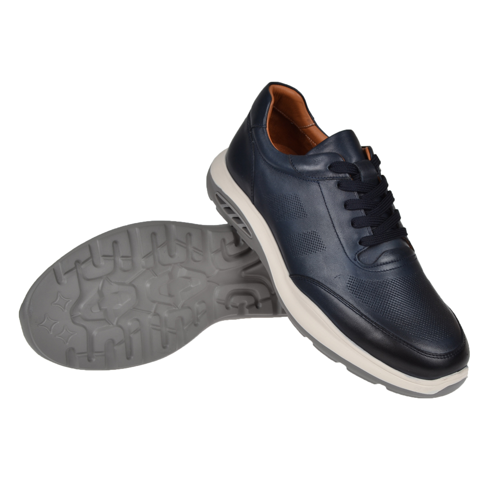 Pullman Hakiki Deri Erkek Spor Ayakkabı Sneaker MOD-5825   LACİVERT