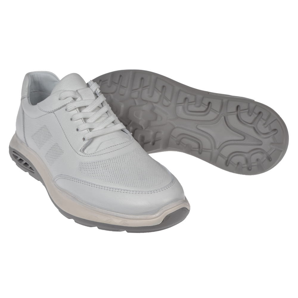 Pullman Hakiki Deri Erkek Spor Ayakkabı Sneaker MOD-5825   BEYAZ