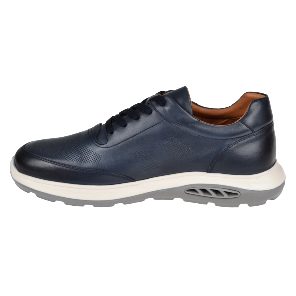 Pullman Hakiki Deri Erkek Spor Ayakkabı Sneaker MOD-5825   LACİVERT