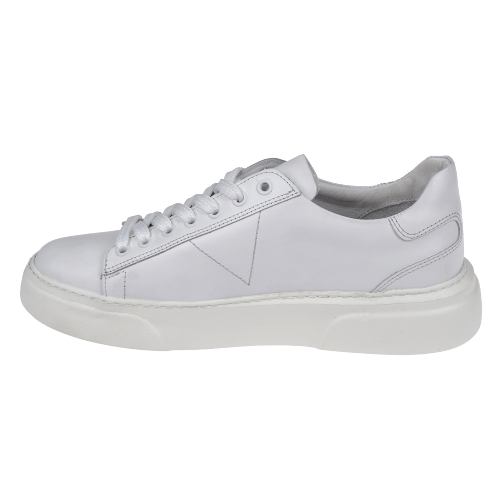 Pullman Hakiki Deri Erkek Spor Ayakkabı Sneaker PLM-111 BEYAZ