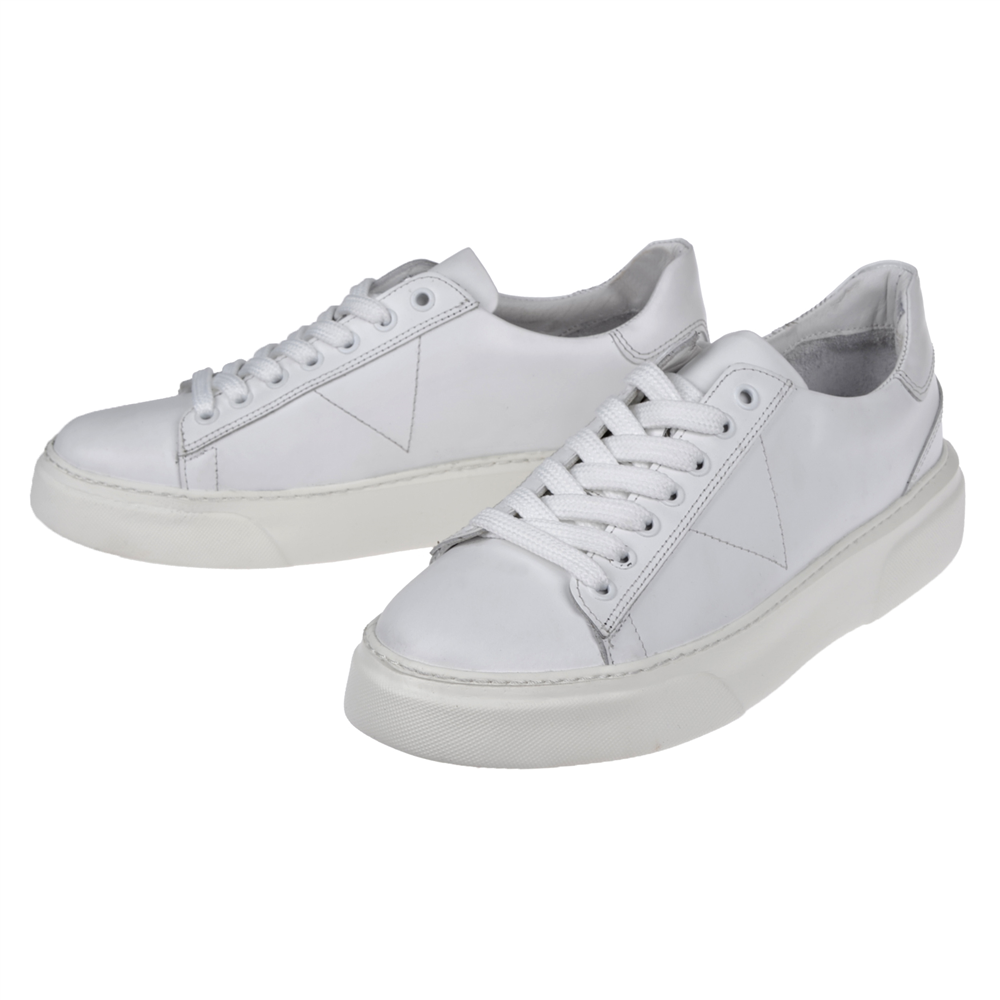 Pullman Hakiki Deri Erkek Spor Ayakkabı Sneaker PLM-111   BEYAZ