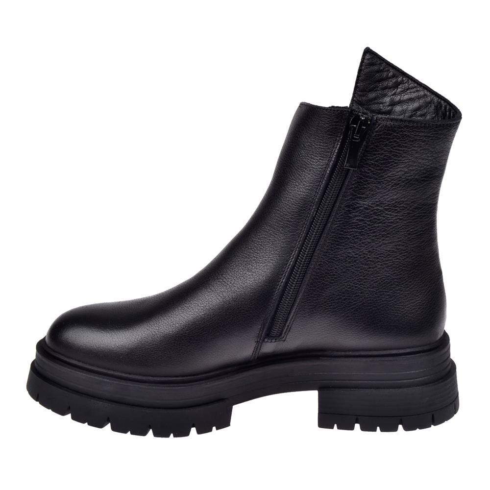 Pullman Hakiki Deri Fermuarlı Kadın Bot SK-26255   SİYAH