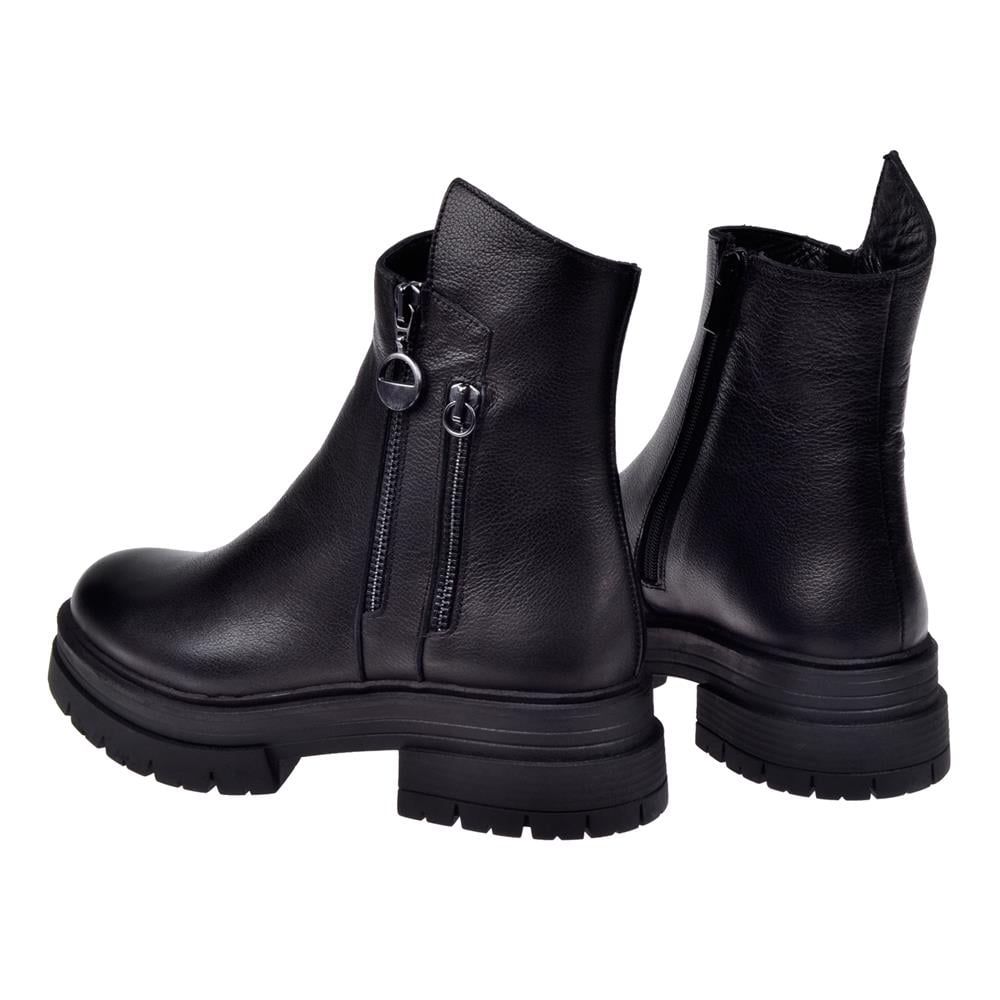 Pullman Hakiki Deri Fermuarlı Kadın Bot SK-26255   SİYAH
