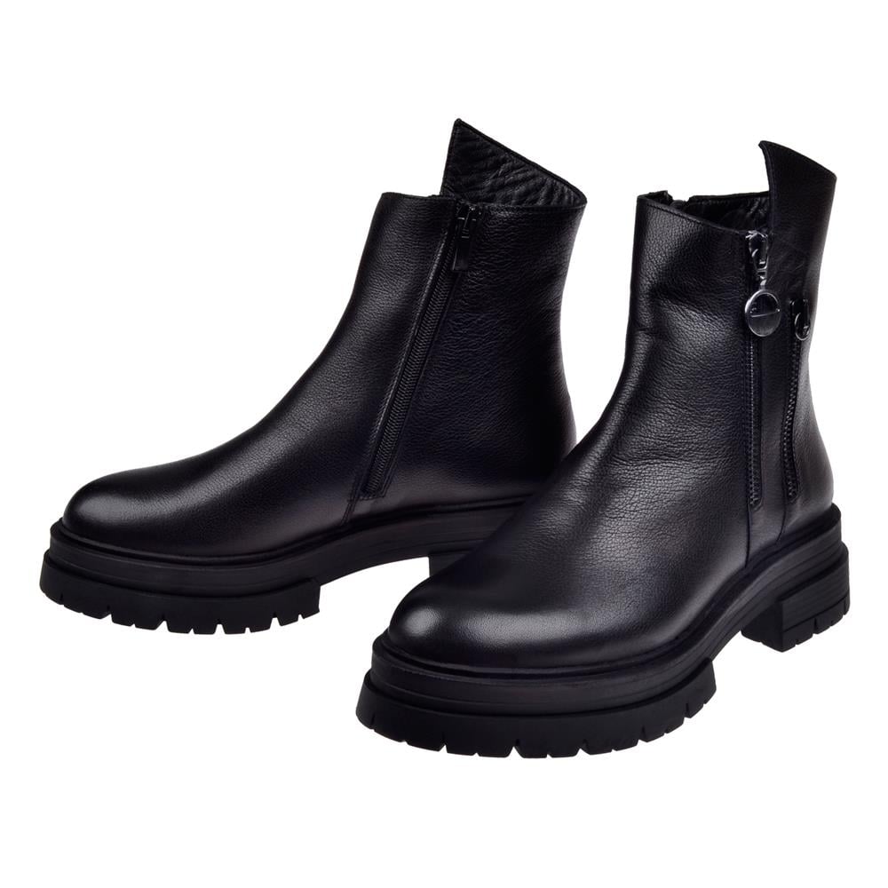 Pullman Hakiki Deri Fermuarlı Kadın Bot SK-26255   SİYAH