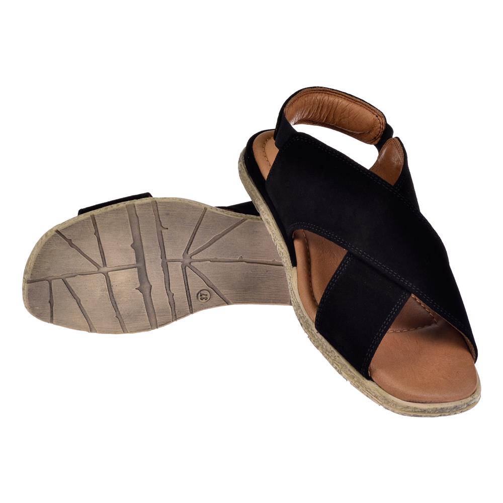 Pullman Hakiki Deri Kadın Sandalet PLM-706   SİYAH SÜET