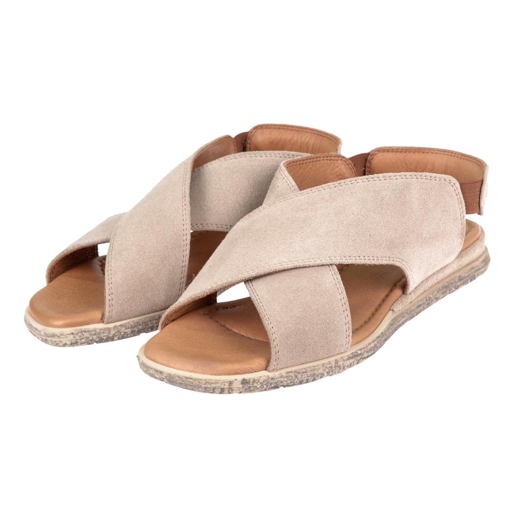 Pullman Hakiki Deri Kadın Sandalet PLM-706   BEJ SÜET