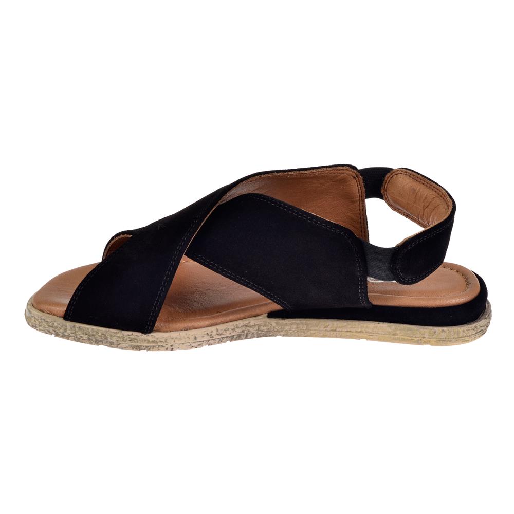 Pullman Hakiki Deri Kadın Sandalet PLM-706   SİYAH SÜET