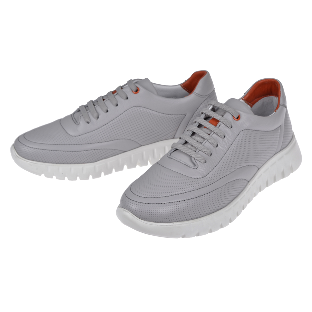 Pullman Hakiki Deri Kadın Spor Ayakkabı Sneaker YNA-2021   GRİ