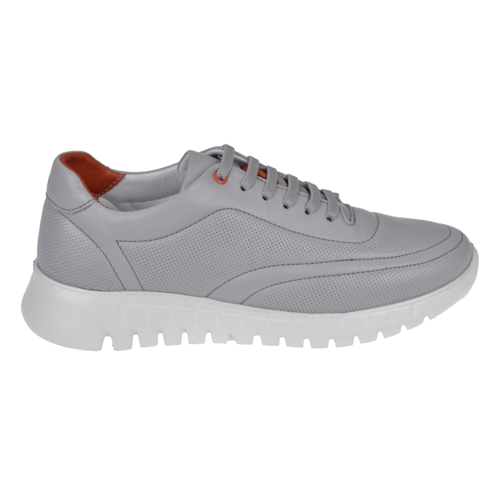 Pullman Hakiki Deri Kadın Spor Ayakkabı Sneaker YNA-2021   GRİ