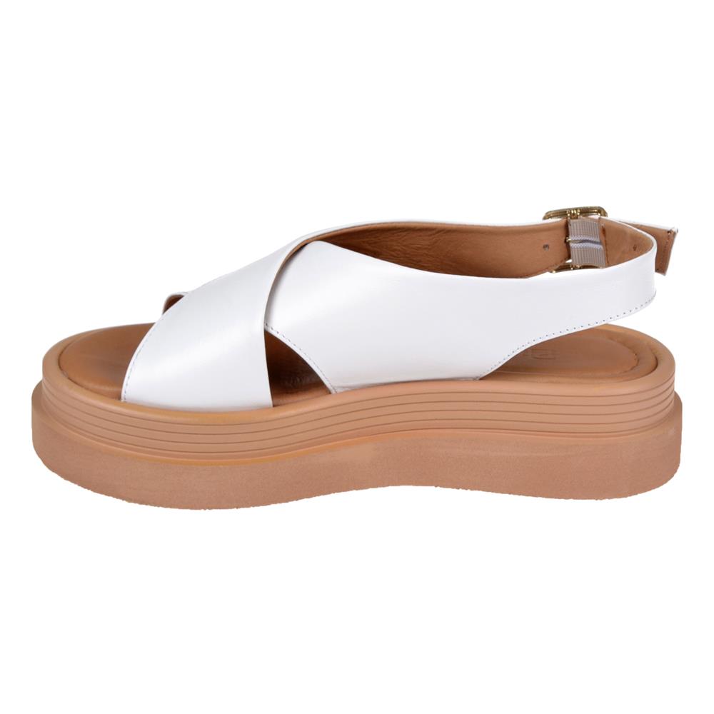 Pullman Hakiki Deri Kalın Taban Kadın Sandalet BEL-14748   BEYAZ