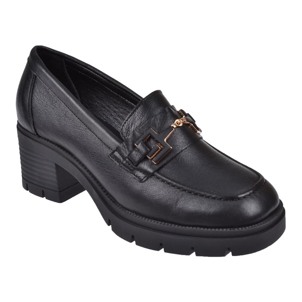 Pullman Hakiki Deri Kalın Topuklu Kadın Ayakkabı BL-2683   SİYAH