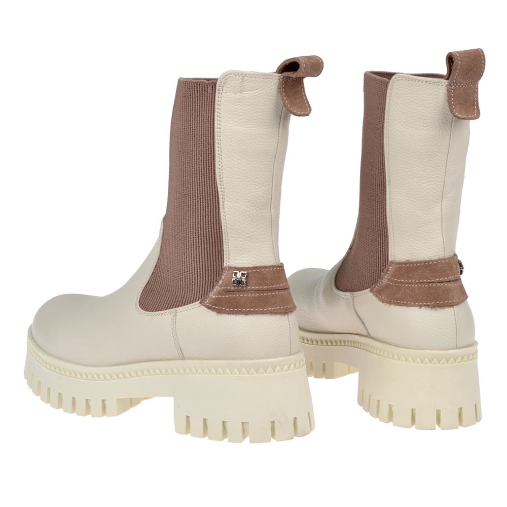 Pullman Hakiki Deri Lastikli Kadın Bot MX-ZMB-02   BEJ