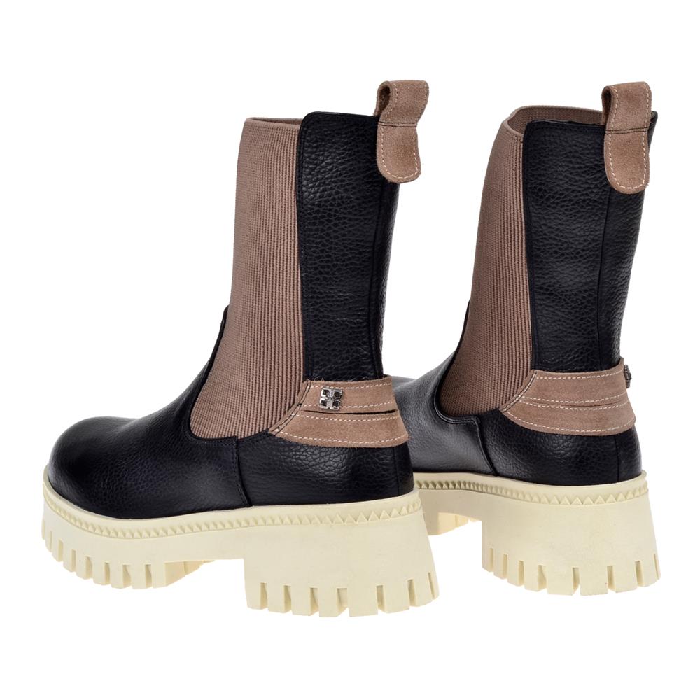 Pullman Hakiki Deri Lastikli Kadın Bot MX-ZMB-02   SİYAH