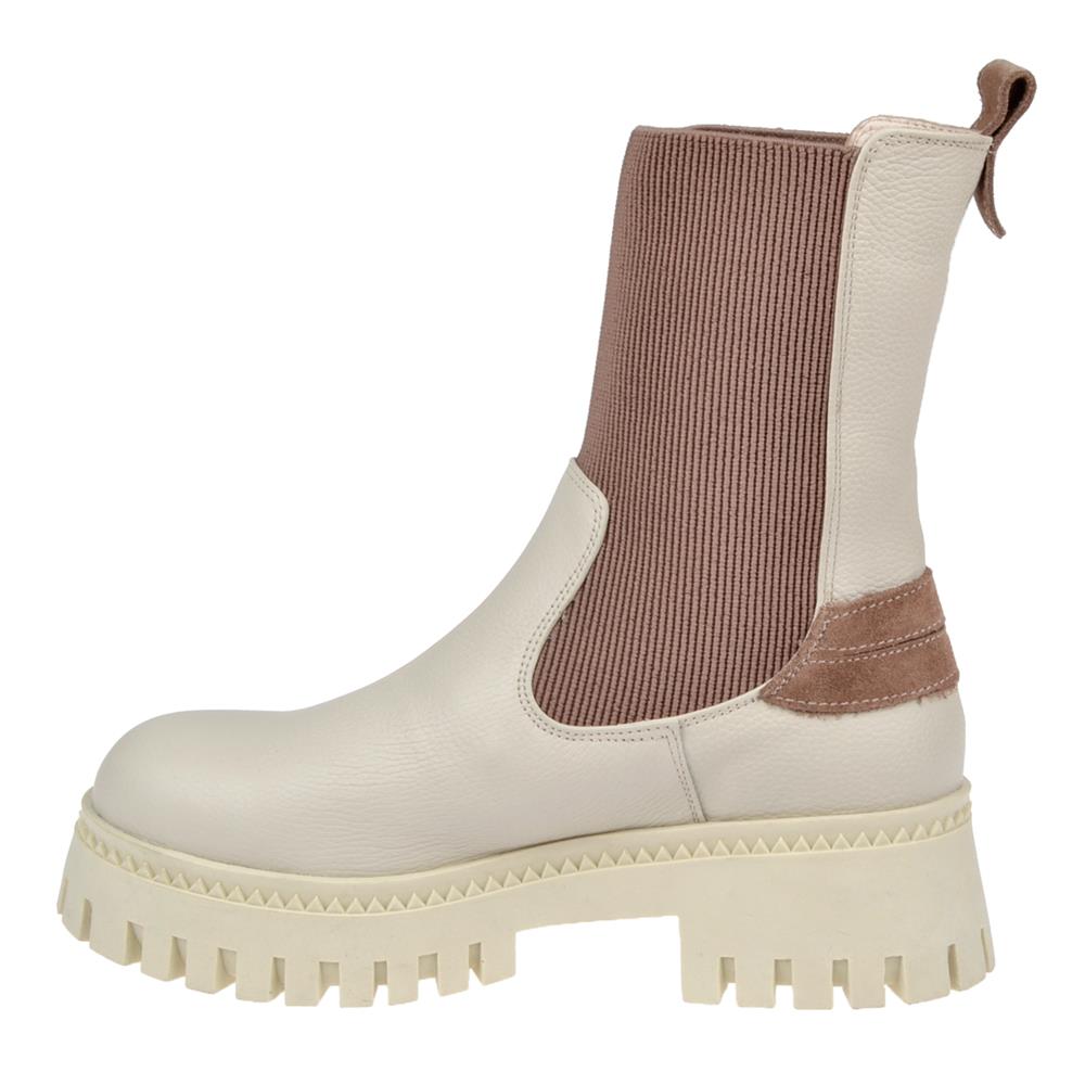 Pullman Hakiki Deri Lastikli Kadın Bot MX-ZMB-02   BEJ