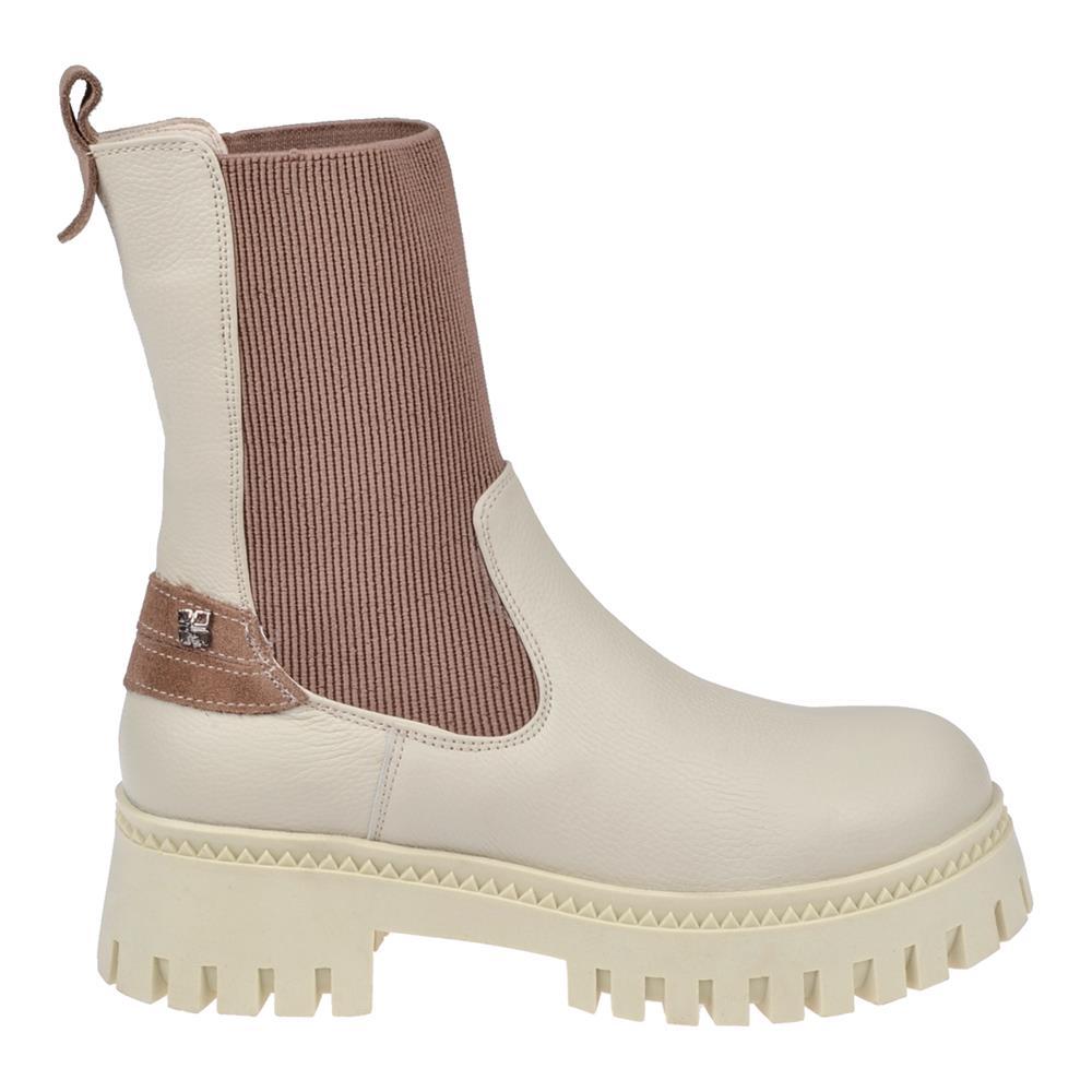 Pullman Hakiki Deri Lastikli Kadın Bot MX-ZMB-02   BEJ