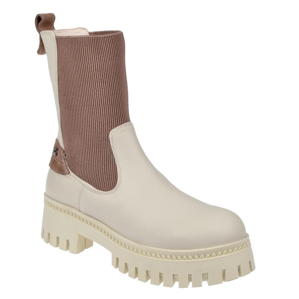 Pullman Hakiki Deri Lastikli Kadın Bot MX-ZMB-02   BEJ